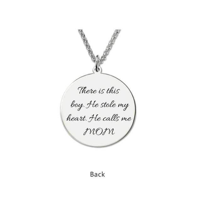 Picture of Personalized Photo Engraved Necklace in 925 Sterling Silver - Customize With Any Photo | Custom Photo Necklace in 925 Sterling Silver