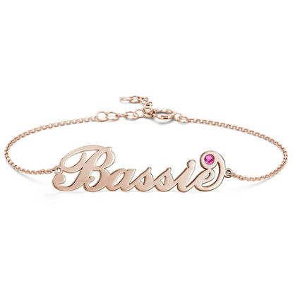 Picture of 925 Sterling Silver Personalized Birthday Gift Name Bracelet - Customize With Any Name And Birthstone | Custom Name Bracelet 925 Sterling Silver