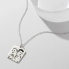 Picture of Personalized Square Photo Engraved Tag Necklace With Engraving Silver - Customize With Any Photo | Custom Photo Necklace in 925 Sterling Silver Love Gifts