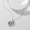 Picture of Personalized Women's Heart Photo Engraved Tag Necklace in 925 Sterling Silver - Customize With Any Photo | Custom Photo Necklace in 925 Sterling Silver