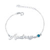 Picture of 925 Sterling Silver Personalized Name Bracelet - Customize With Any Name or Birthstone | Custom Name Bracelet 925 Sterling Silver