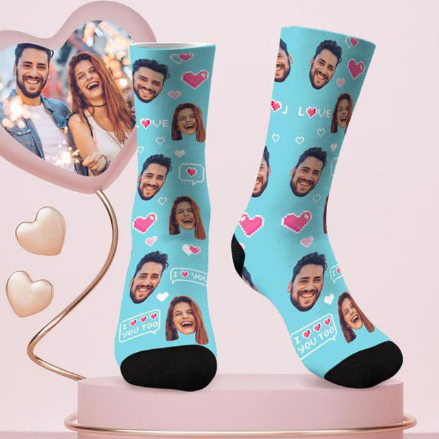 Picture of Custom Face Socks for Couple's - Colorful - Personalized Funny Photo Face Socks for Men & Women - Best Gift for Family