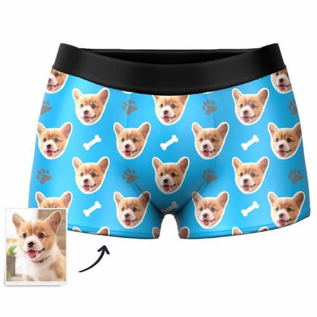 Picture of Custom Men's Pet Face Panties - Personalized Funny Photo Face Underwear for Men - Best Gift for Him