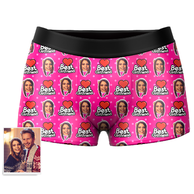 Picture of Custom Best Girlfriend Face Boxer Shorts For Gifts -  Personalized Funny Photo Face Underwear for Men - Best Gift for Him