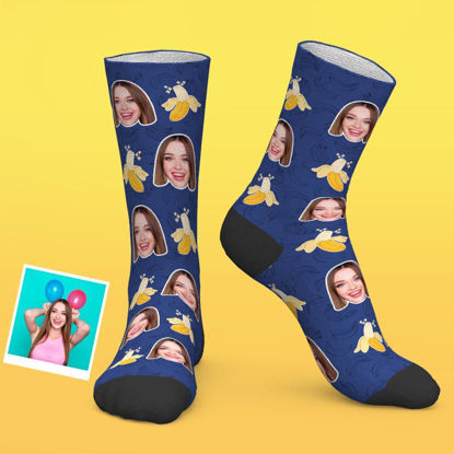 Picture of Custom Photo Socks Gift For Banana Lovers - Personalized Funny Photo Face Socks for Men & Women - Best Gift for Family