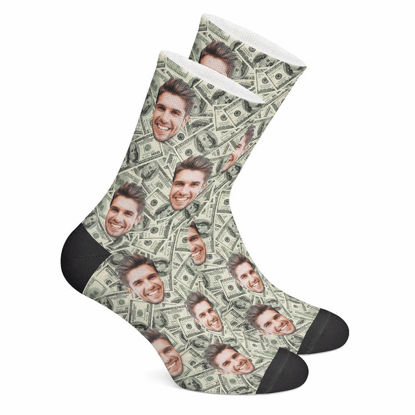 Picture of Custom Face Socks - Money - Personalized Funny Photo Face Socks for Men & Women - Best Gift for Family