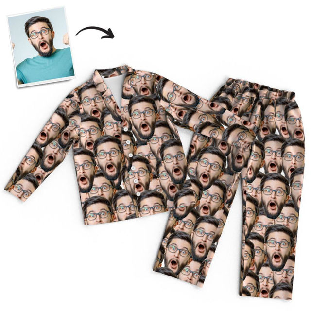 Picture of Customized Colorful Multi-face Pajamas - Personalized Face Copy Unisex Pajamas - Best Gift For Family, Friend