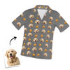 Picture of Custom Pet with Hamburger Photo Short Sleeve Pajamas - Personalized Photo Pajama Shirt for Women or Men - Best Gift for Family and Friends