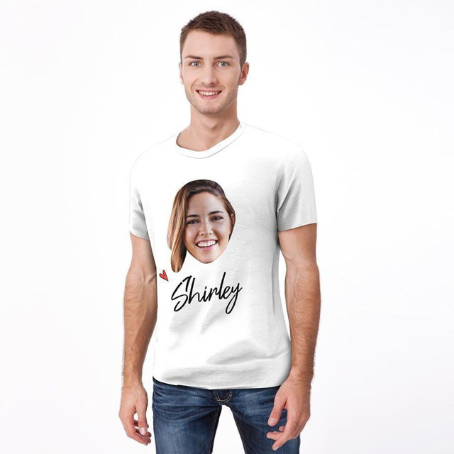 Picture of Custom Photo Short Sleeve T-shirt - Custom Your Lover  Avatar T-Shirts Personalized Picture And Name