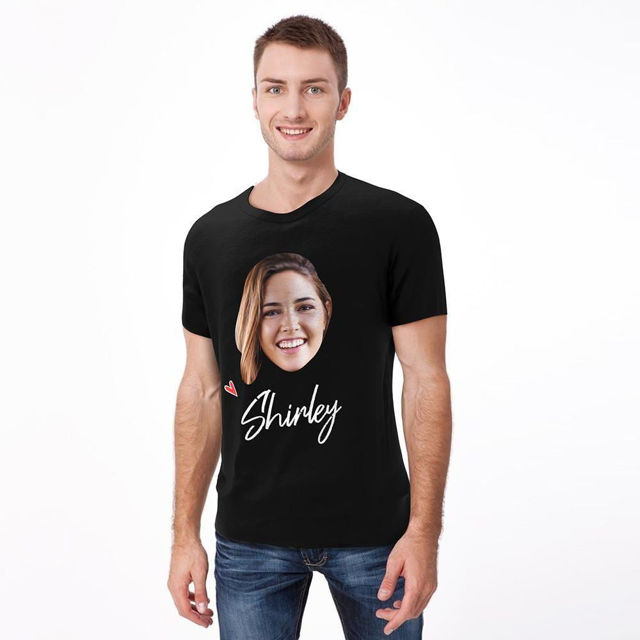 Picture of Custom Photo Short Sleeve T-shirt - Custom Your Lover  Avatar T-Shirts Personalized Picture And Name