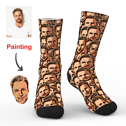 Picture of Hand Painted Custom Socks Custom One Face in Socks