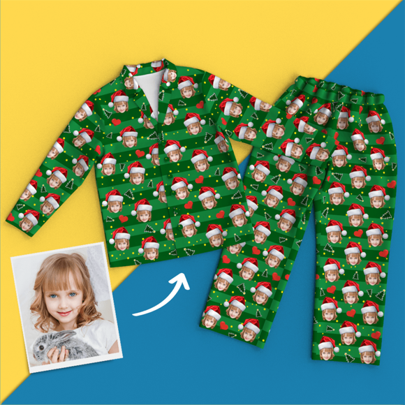 Picture of Custom Pajamas Custom Christmas Pajamas For Daughter- Personalized Face Copy Unisex Pajamas - Best Gift For Family, Friend