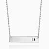 Picture of Initial Letters Rectangle Pendant Necklace From A-Z in 925 Sterling Silver | Custom Name Necklace 925 Sterling Silver