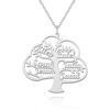 Picture of Personalized Family Tree Of Life Name Necklace in 925 Sterling Silver - Customize With Family Name  | Custom Family Necklace in 925 Sterling Silver