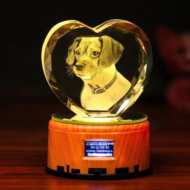 Picture of Custom Photo 3D Laser Crystal: Heart | Personalized 3D Photo Laser Crystal | Unique Gift for Birthday Wedding Christmas etc.