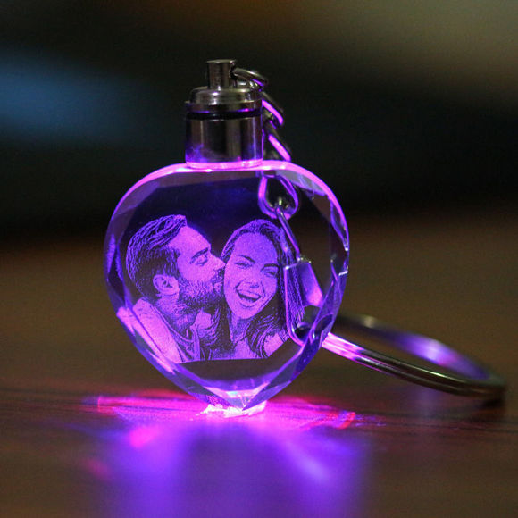 Picture of Custom Photo 3D Laser Crystal: Heart | Personalized 3D Photo Laser Crystal | Unique Gift for Birthday Wedding Christmas etc.