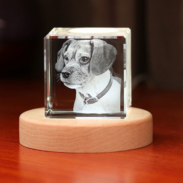 Picture of Custom Photo 3D Laser Crystal: Cube | Personalized 3D Photo Laser Crystal | Unique Gift for Birthday Wedding Christmas etc.