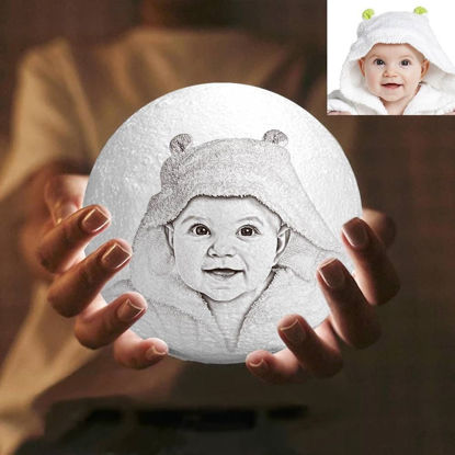 Picture of Magic 3D Personalized Photo Moon Lamp with Touch Control for Baby (10cm-20cm) | Customized Moon Lamp With Photo & Text | Best Gift Idea for Birthday, Thanksgiving, Christmas etc.