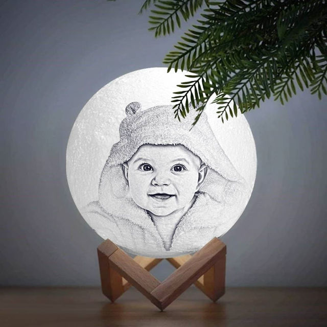 Picture of Magic 3D Personalized Photo Moon Lamp with Touch Control for Baby (10cm-20cm) | Customized Moon Lamp With Photo & Text | Best Gift Idea for Birthday, Thanksgiving, Christmas etc.