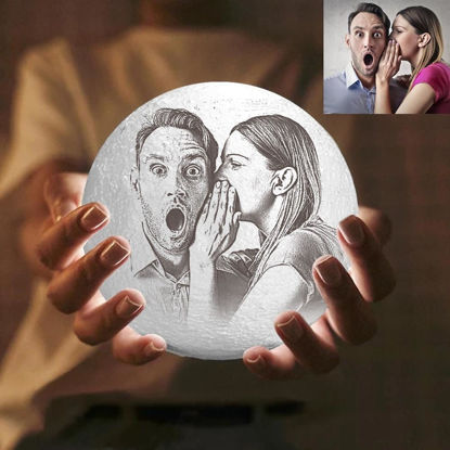 Picture of Magic 3D Personalized Photo Moon Lamp with Touch Control for Couple (10cm-20cm) | Customized Moon Lamp With Photo & Text | Best Gifts Idea for Birthday, Christmas, Valentine's Day etc.
