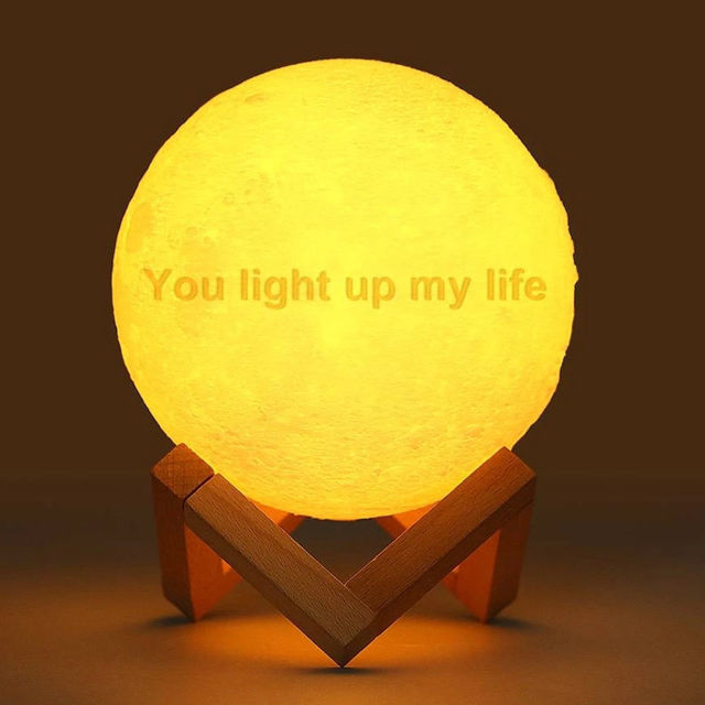 Picture of Magic 3D Personalized Photo Moon Lamp with Touch Control for Family (10cm-20cm) | Customized Moon Lamp With Photo & Text | Best Gifts Idea for Birthday, Thanksgiving, Christmas etc.