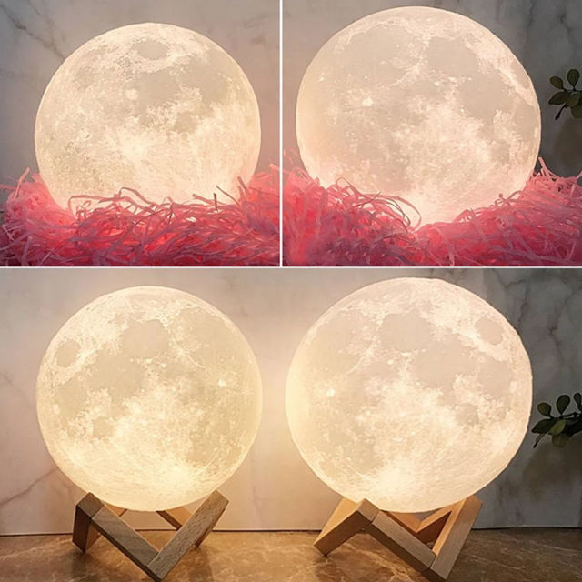 Picture of Magic 3D Personalized Photo Moon Lamp with Touch Control for Family (10cm-20cm) | Customized Moon Lamp With Photo & Text | Best Gifts Idea for Birthday, Thanksgiving, Christmas etc.