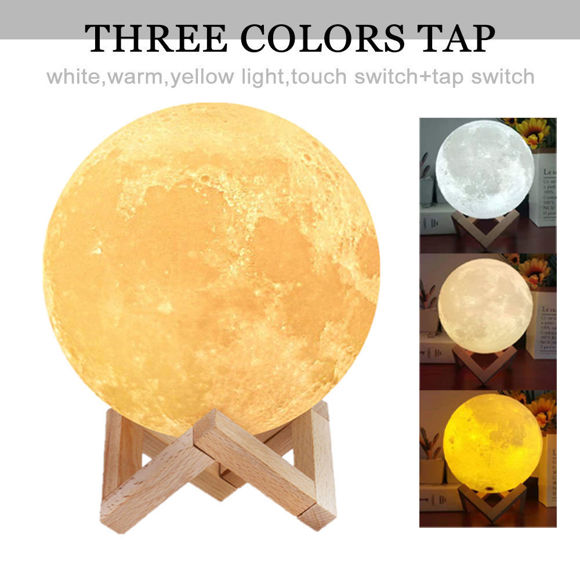 Picture of Magic 3D Personalized Photo Moon Lamp with Touch Control for Family (10cm-20cm) | Customized Moon Lamp With Photo & Text | Best Gifts Idea for Birthday, Thanksgiving, Christmas etc.
