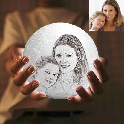 Picture of Magic 3D Personalized Photo Moon Lamp with Touch Control for Mom (10cm-20cm) | Customized Moon Lamp With Photo & Text | Best Gifts Idea for Birthday, Christmas, Mother's Day etc.