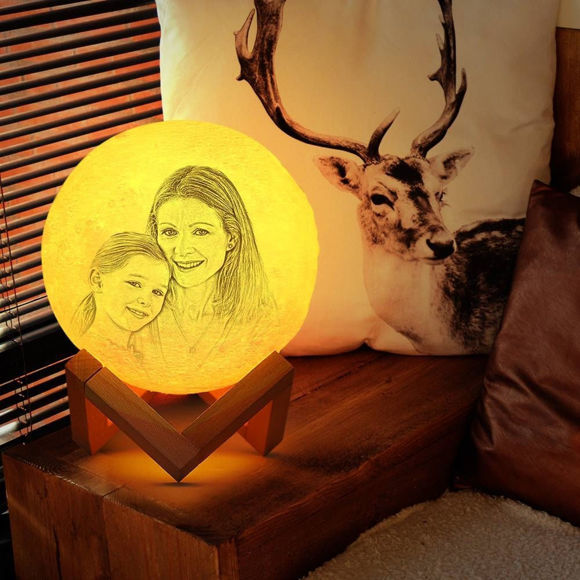 Picture of Magic 3D Personalized Photo Moon Lamp with Touch Control Gift for Couple (10cm-20cm) | Customized Moon Lamp With Photo & Text | Best Gifts Idea for Christmas