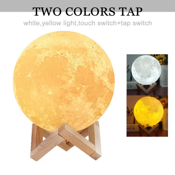 Picture of Personalized 3D Moon Lamp with Touch Control Big Heart Shape (10cm-20cm) | Customized Moon Lamp With Photo & Text | Best Gifts Idea for  Birthday, Thanksgiving, Christmas etc.