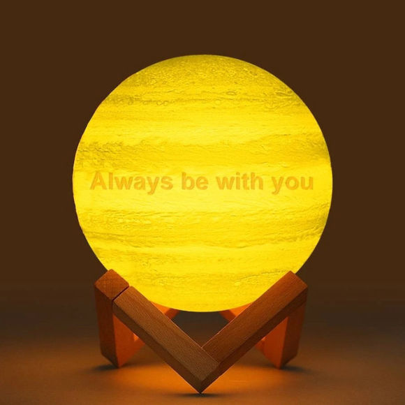 Picture of Magic 3D Personalized Photo Moon Lamp with Touch Control for Loving Couples (10cm-20cm) | Customized Moon Lamp With Photo & Text | Best Gifts Idea for  Birthday, Thanksgiving, Christmas etc.