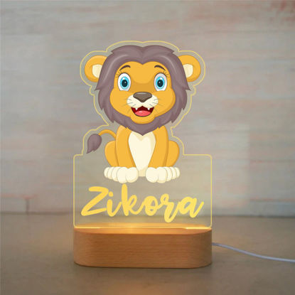 Picture of Custom Name Night Light for Kids | Personalized Cartoon Lion Night Light with LED Lighting for Children | Personalized It With Your Kid's Name | Best Gifts Idea for Birthday, Thanksgiving, Christmas etc.