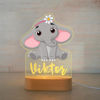 Picture of Custom Name Night Light for Kids | Personalized Cartoon Flower Elephant Night Light with LED Lighting for Children | Personalized It With Your Kid's Name | Best Gifts Idea for Birthday, Thanksgiving, Christmas etc.