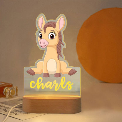 Picture of Custom Name Night Light for Kids | Personalized Cartoon Donkey Night Light with LED Lighting for Children | Personalized It With Your Kid's Name | Best Gifts Idea for Birthday, Thanksgiving, Christmas etc.