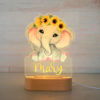 Picture of Custom Name Night Light for Kids | Personalized Cartoon Sunflower Elephant Night Light with LED Lighting for Children | Personalized It With Your Kid's Name | Best Gifts Idea for Birthday, Thanksgiving, Christmas etc.