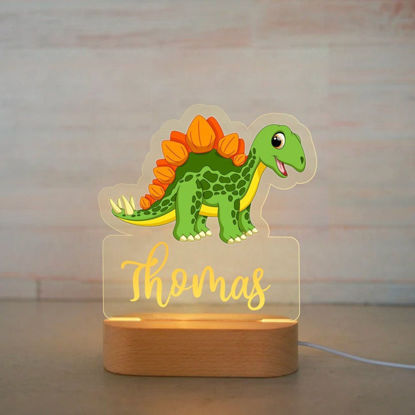 Picture of Custom Name Night Light for Kids | Personalized Cartoon Dinosaur Night Light with LED Lighting for Children | Personalized It With Your Kid's Name | Best Gifts Idea for Birthday, Thanksgiving, Christmas etc.