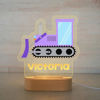 Picture of Custom Name Night Light for Kids | Personalized Cartoon Bulldozer Night Light with LED Lighting for Children | Personalized It With Your Kid's Name | Best Gifts Idea for Birthday, Thanksgiving, Christmas etc.