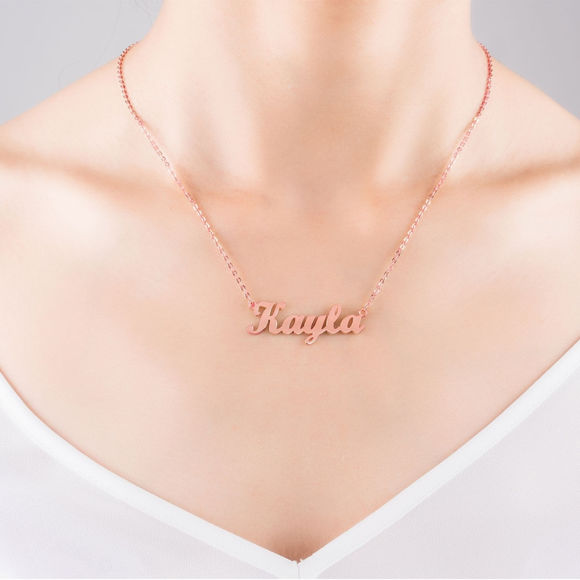 Picture of Personalized Name Necklace in 925 Sterling Silver - Customize With Any Name or Birthstone | Custom Name Necklace 925 Sterling Silver
