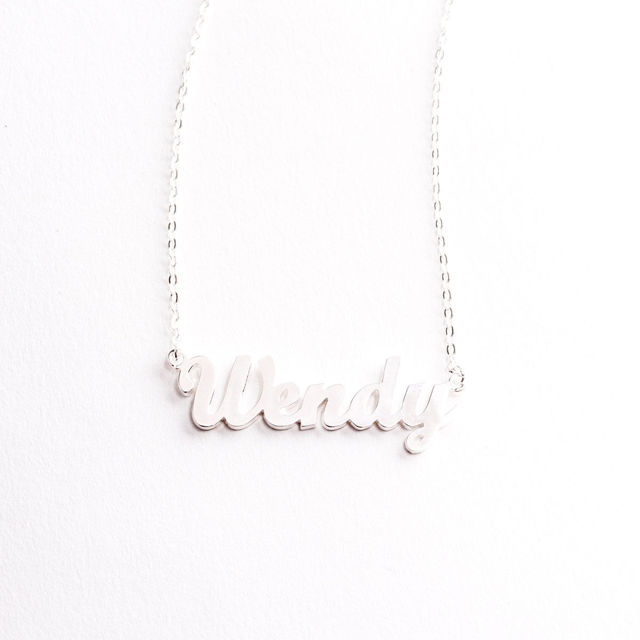 Picture of Personalized Name Necklace in 925 Sterling Silver - Customize With Any Name or Birthstone | Custom Name Necklace 925 Sterling Silver