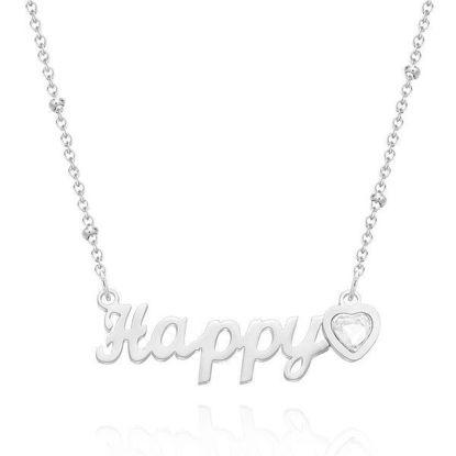 Picture of Personalized Name Necklace in 925 Sterling Silver -  Custom Name Necklace | Customized Name Necklace With Heart