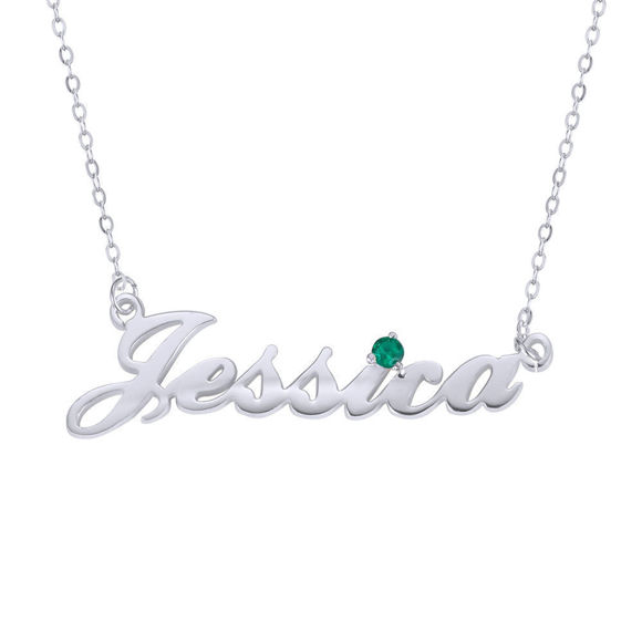 Picture of Personalized Name Necklace in 925 Sterling Silver - Custom Name Necklace | Customized Name Necklace With Birthstone | Mother's Day Gift