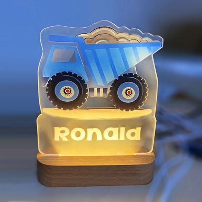 Picture of Custom Name Night Light for Kids | Personalized Cartoon Earth Mover Night Light with LED Lighting for Children | Personalized It With Your Kid's Name | Best Gifts Idea for Birthday, Thanksgiving, Christmas etc.