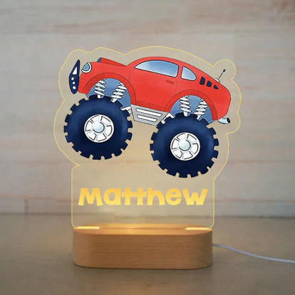 Picture of Custom Name Night Light for Kids | Personalized Cartoon Monster Truck Night Light with LED Lighting for Children | Personalized It With Your Kid's Name | Best Gifts Idea for Birthday, Thanksgiving, Christmas etc.