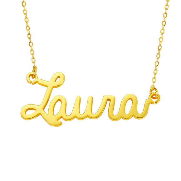 Picture of Personalized Simple Name Necklace in 925 Sterling Silver - Customize With Any Name or Birthstone | Custom Name Necklace 925 Sterling Silver