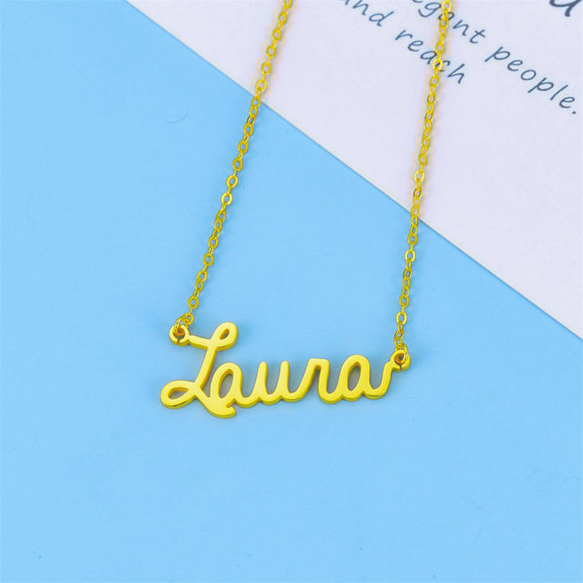 Picture of Personalized Simple Name Necklace in 925 Sterling Silver - Customize With Any Name or Birthstone | Custom Name Necklace 925 Sterling Silver