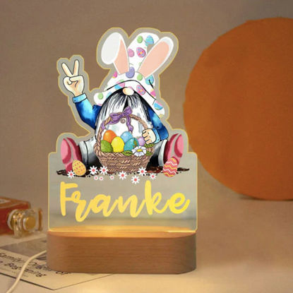 Picture of Custom Name Night Light for Kids | Personalized Cartoon Easter Gnomes Night Light with LED Lighting for Children | Personalized It With Your Kid's Name | Best Gifts Idea for Birthday, Thanksgiving, Christmas etc.