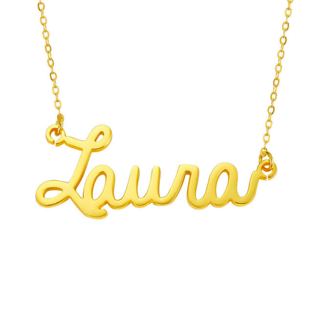 Picture of Personalized Name Necklace in 925 Sterling Silver - Simple Customize With Any Name or Birthstone | Custom Your Name Necklace 925 Sterling Silver Personalized Name Necklace in 925 Sterling Silver - Customize With Any Name or Birthstone