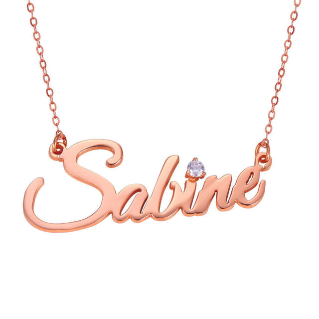 Picture of Personalized Name Necklace in 925 Sterling Silver - Customize With Any Name or Birthstone | Custom Name Necklace 925 Sterling Silver Jewelry Gifts for Women