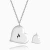 Picture of Initial Letters Heart-Shaped Pendant Necklace From A-Z in 925 Sterling Silver | Custom Name Necklace 925 Sterling Silver