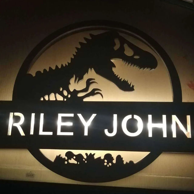 Picture of Personalized Night Light for Wall Decor | Custom Wooden Engraved Name Night Light | Jurassic Park | Best Gifts Idea for Birthday, Thanksgiving, Christmas etc.